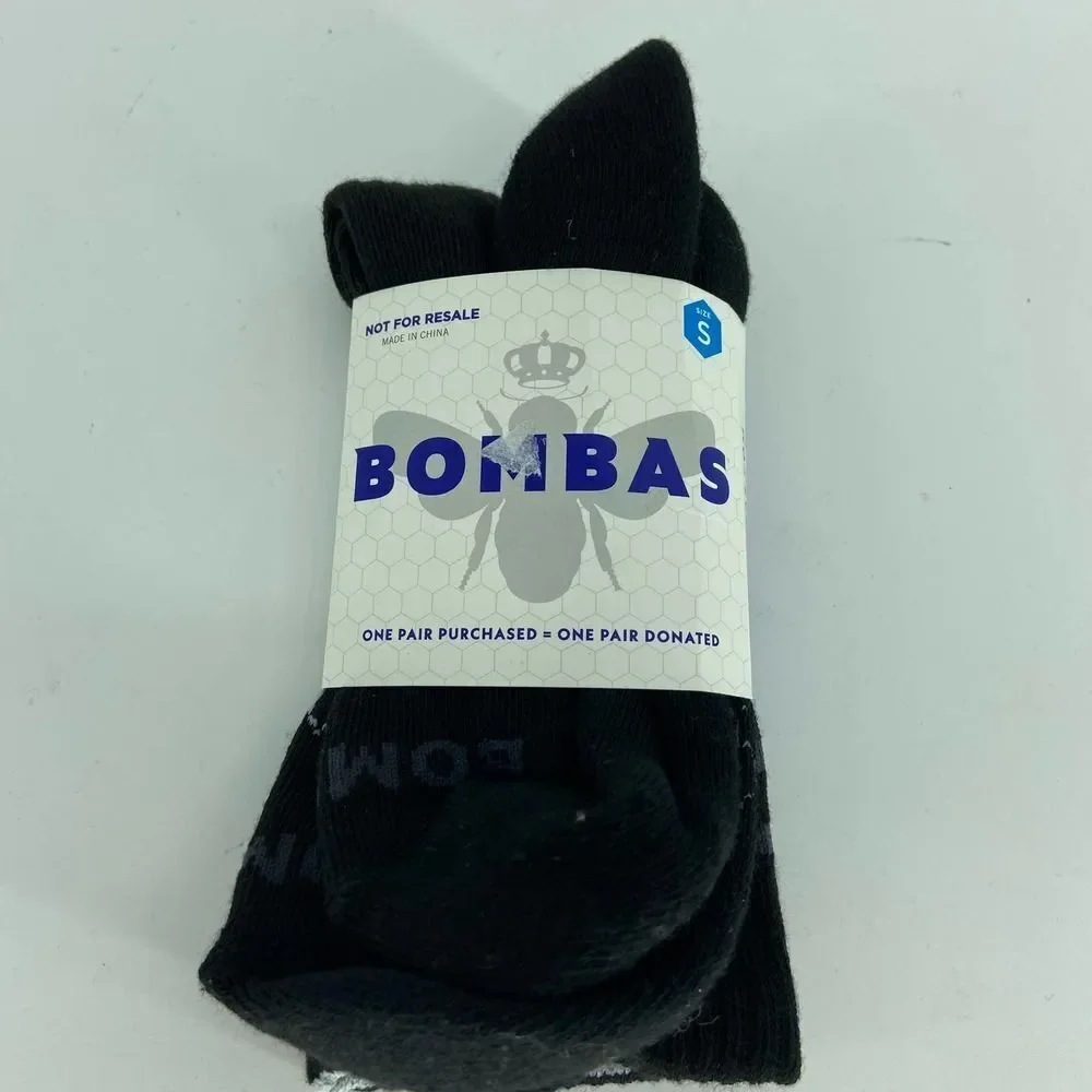 Bombas Black Crew Sock Small New